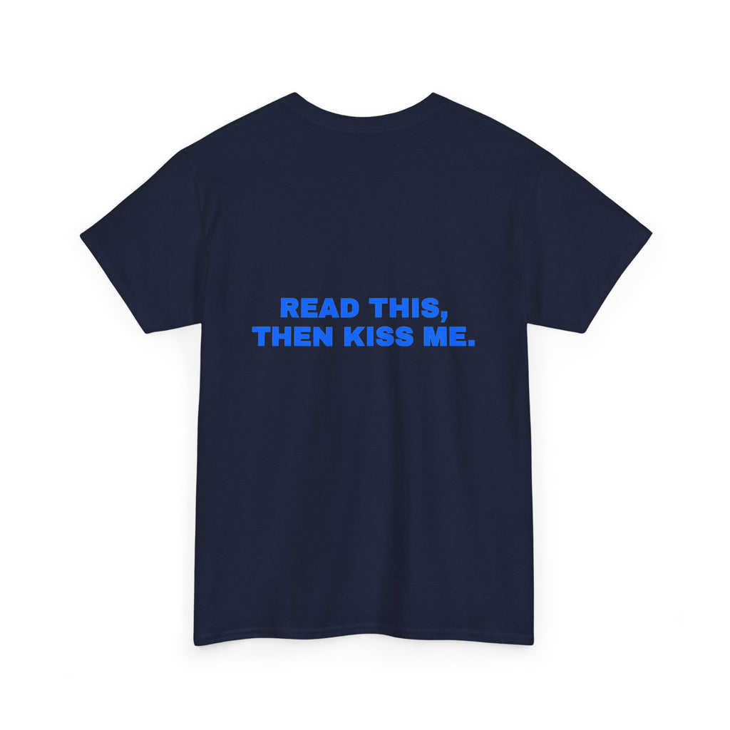 Read this, then kiss me. Royal print (dark)