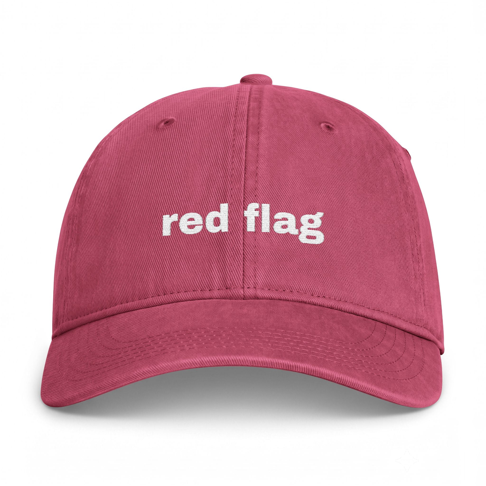 Red Flag Embroidered Cap - Comfort Colors Garment-Washed Dad Hat | Seen Zoned
