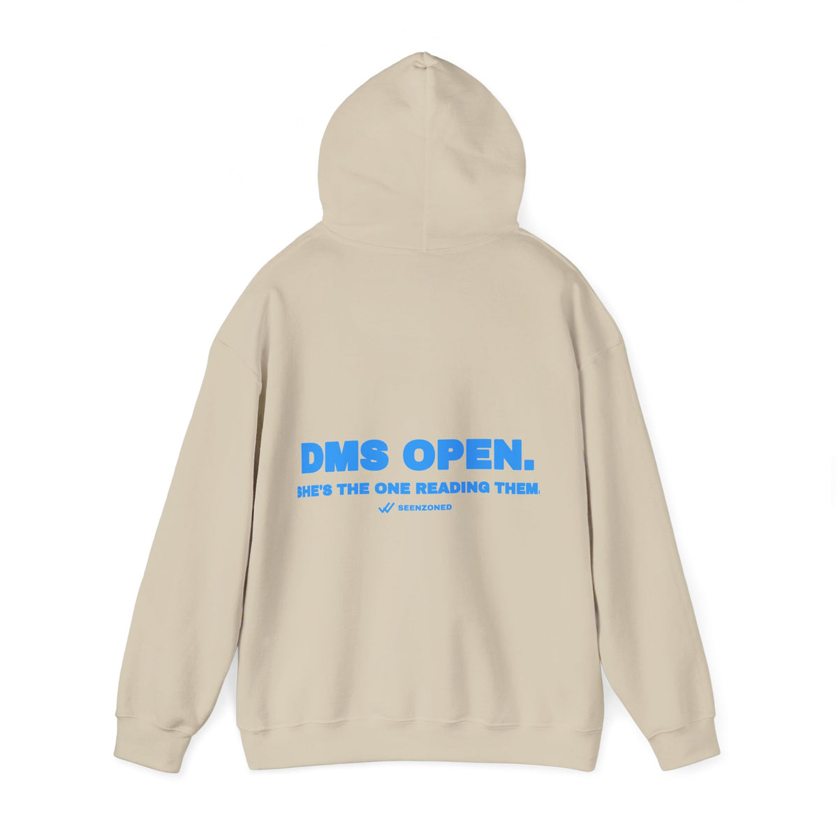 DMs open. She's the one reading them. Hoodie · Sky