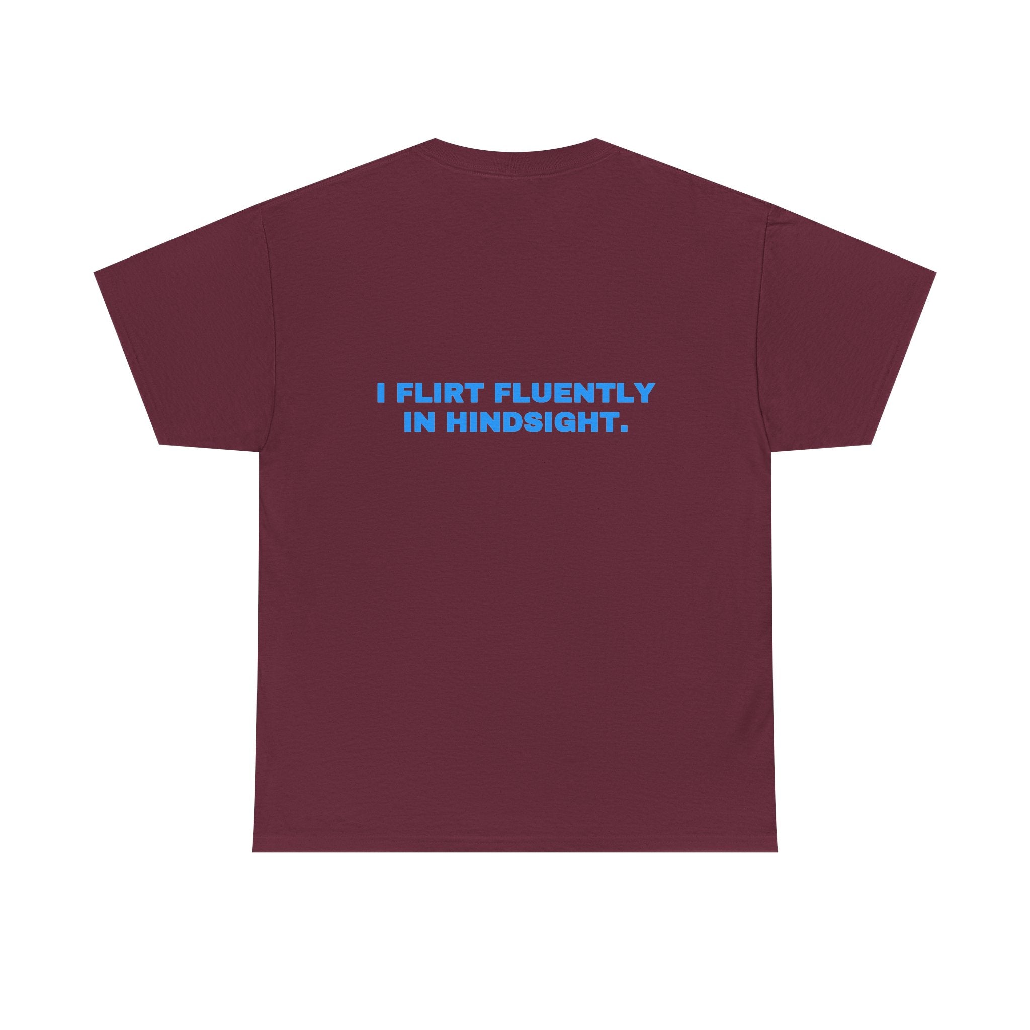 I flirt fluently in hindsight. Sky print (dark)