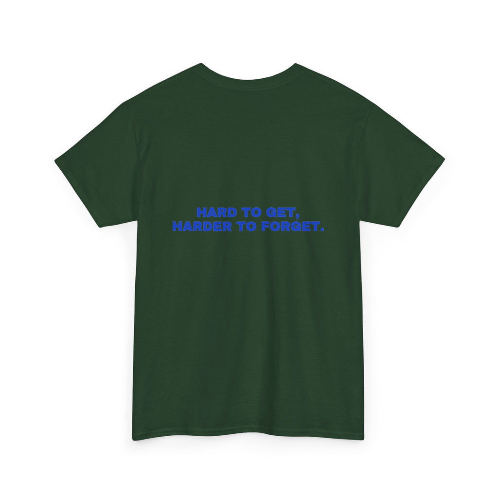 Hard to get, harder to forget. Cobalt print (dark)