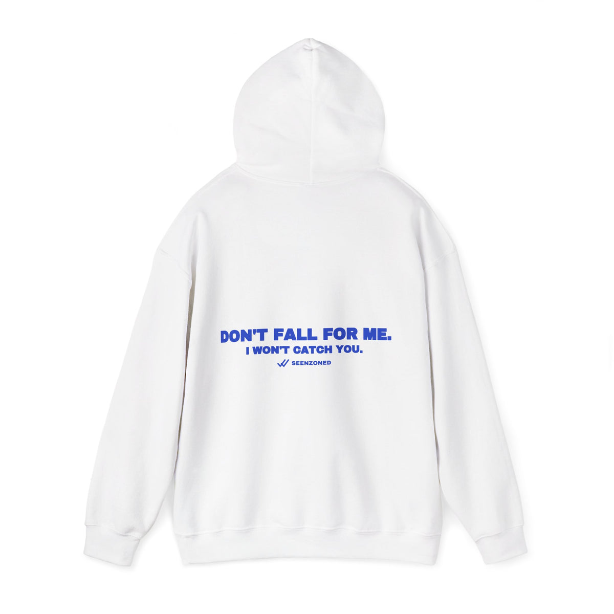 Don't fall for me. I won't catch you. Cobalt print