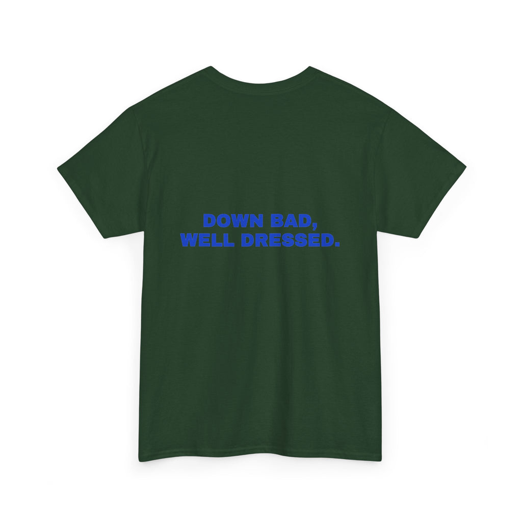 Down bad, well dressed. Cobalt print (dark)