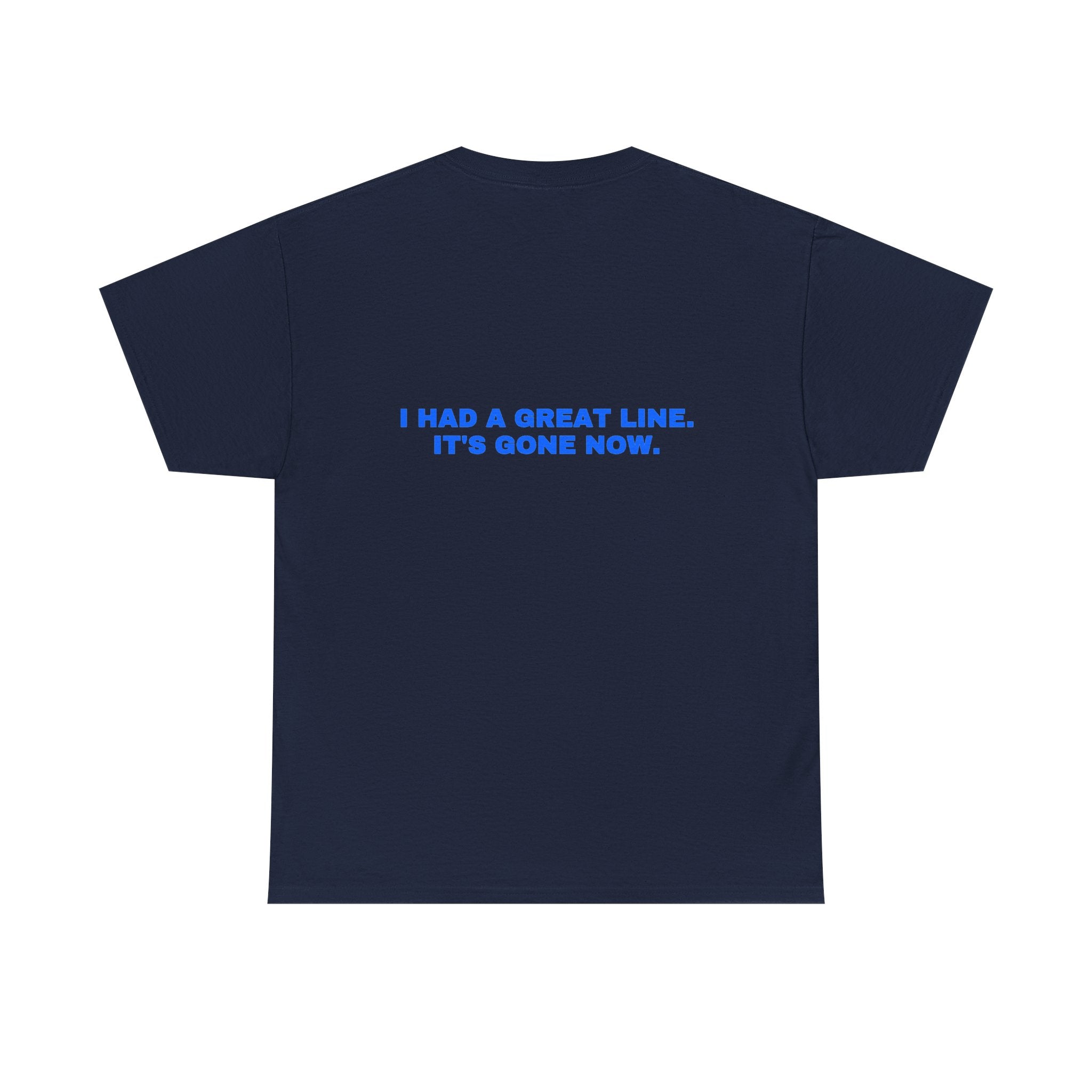 I had a great line. It's gone now. Royal print (dark)