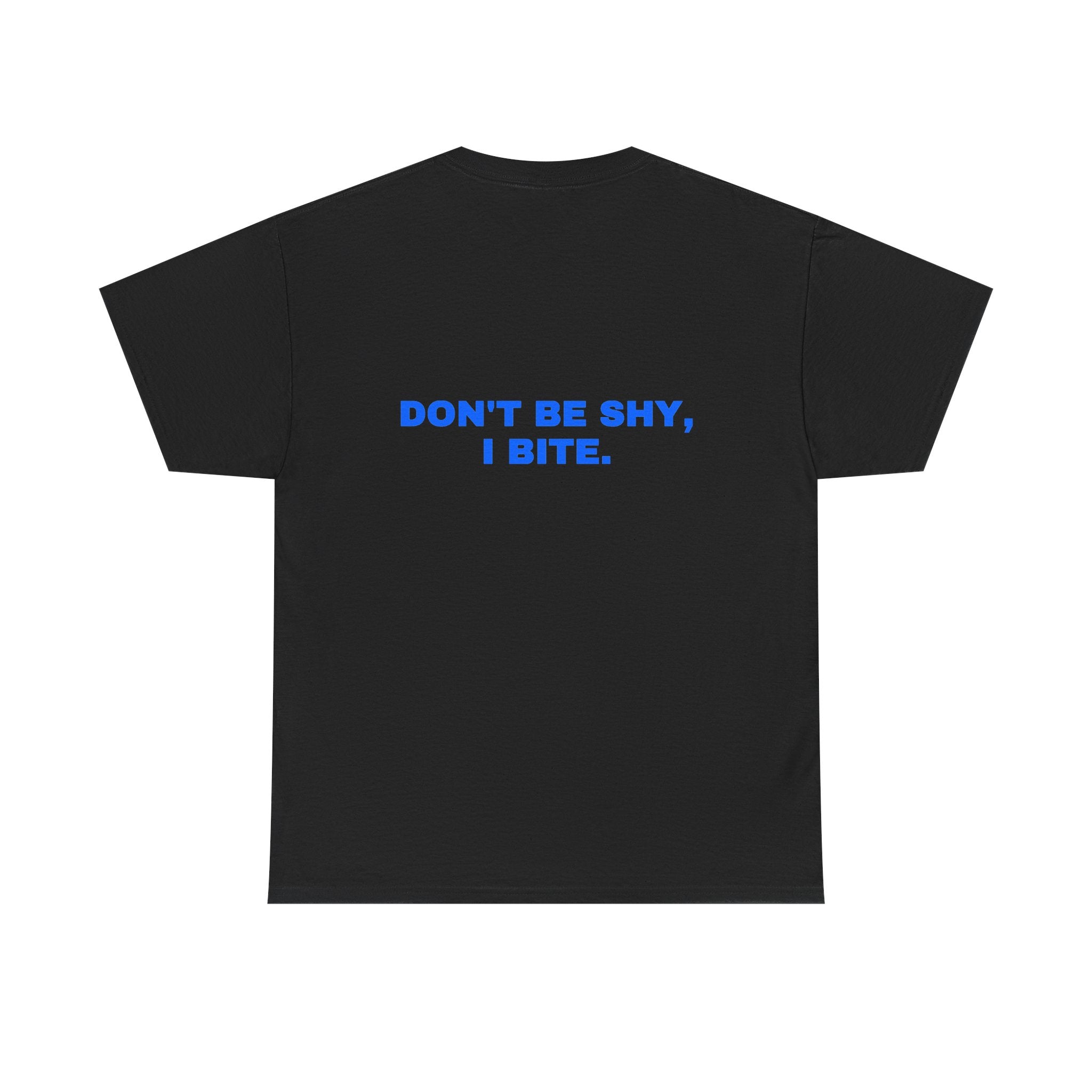 Don't be shy, I bite. Royal print (dark)