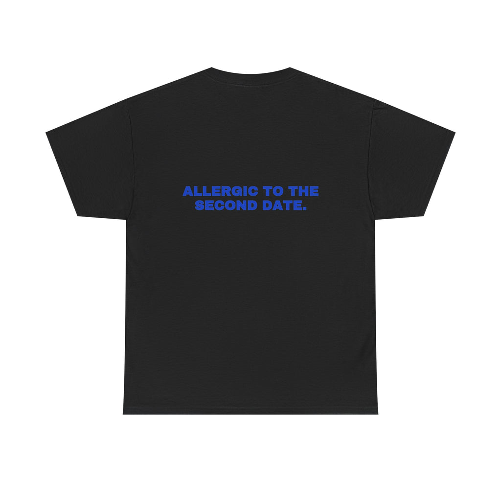 Allergic to the second date. Cobalt print (dark)