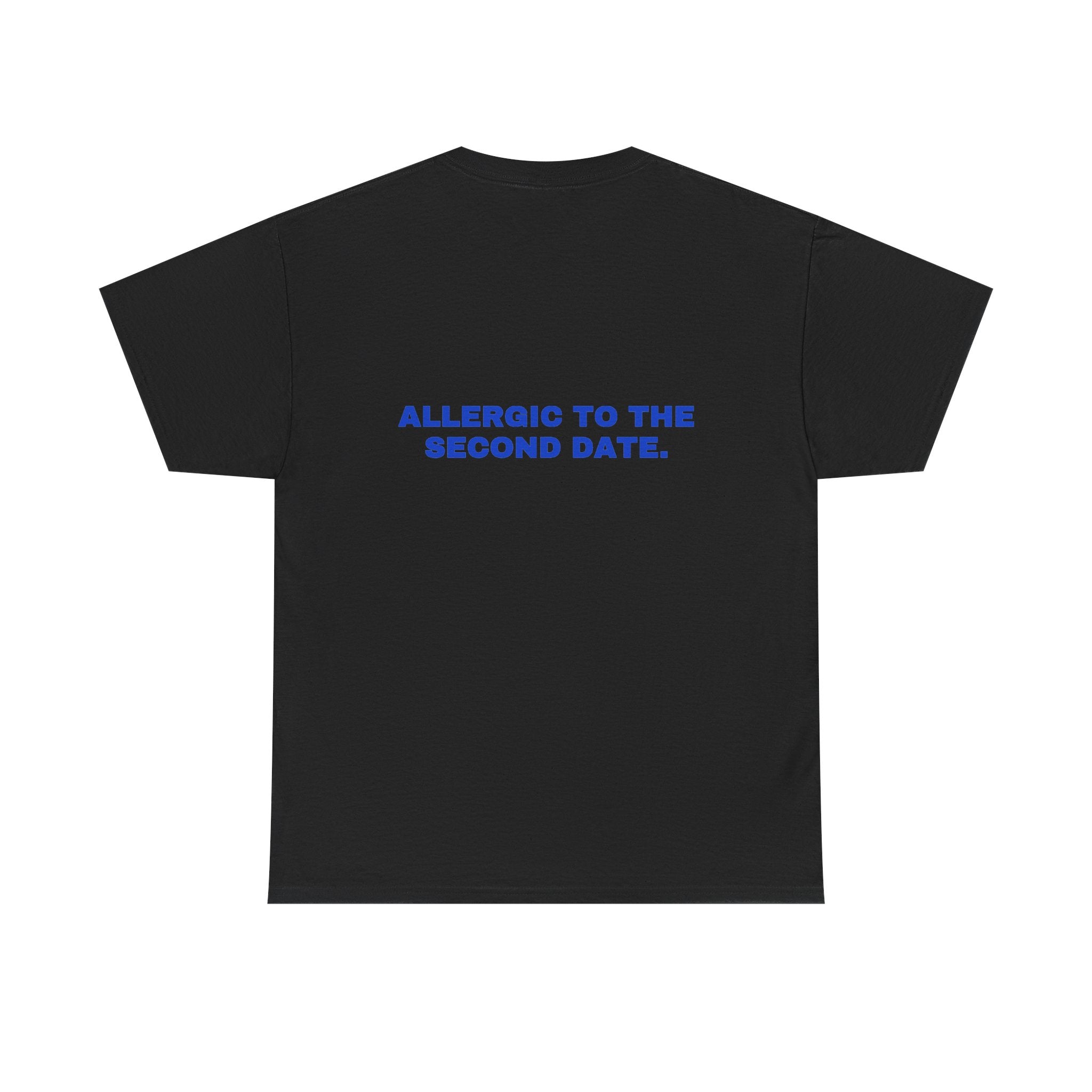 Allergic to the second date. Cobalt print (dark)