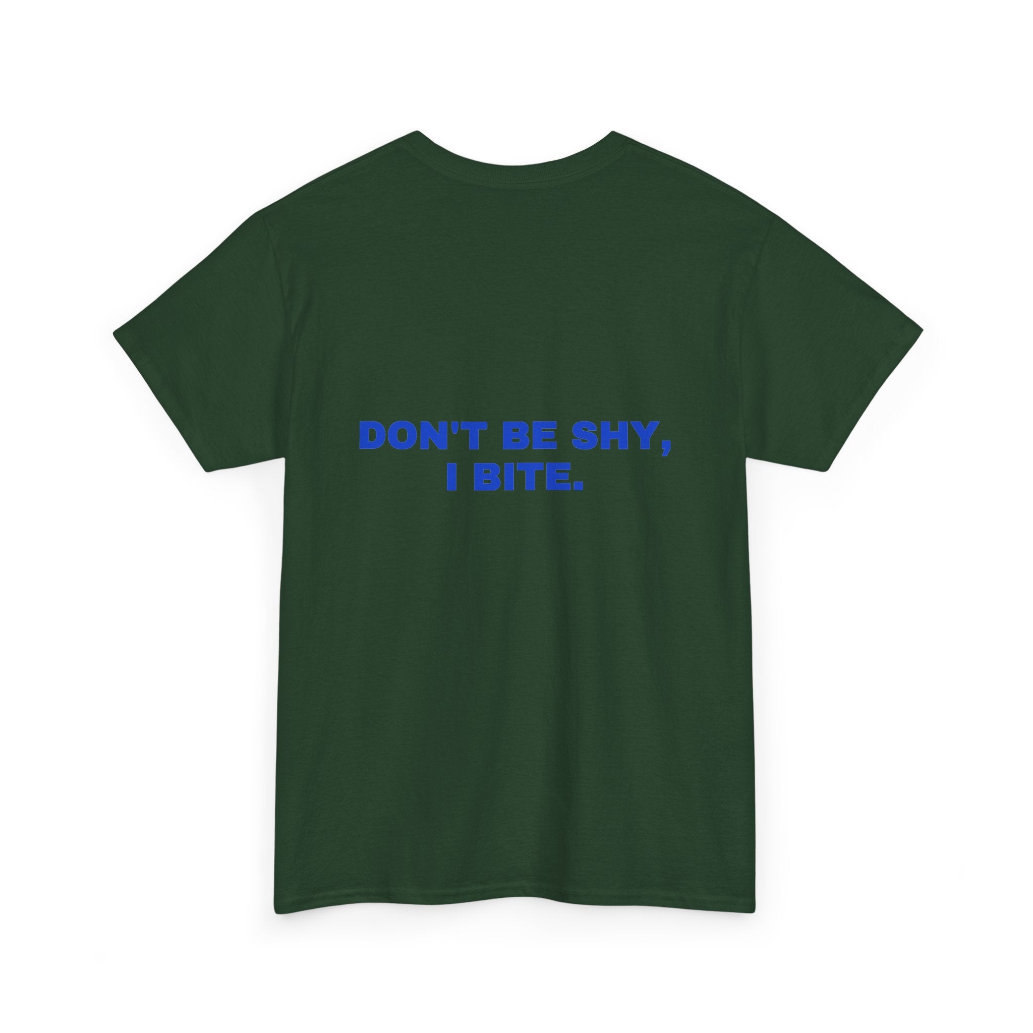 Don't be shy, I bite. Cobalt print (dark)