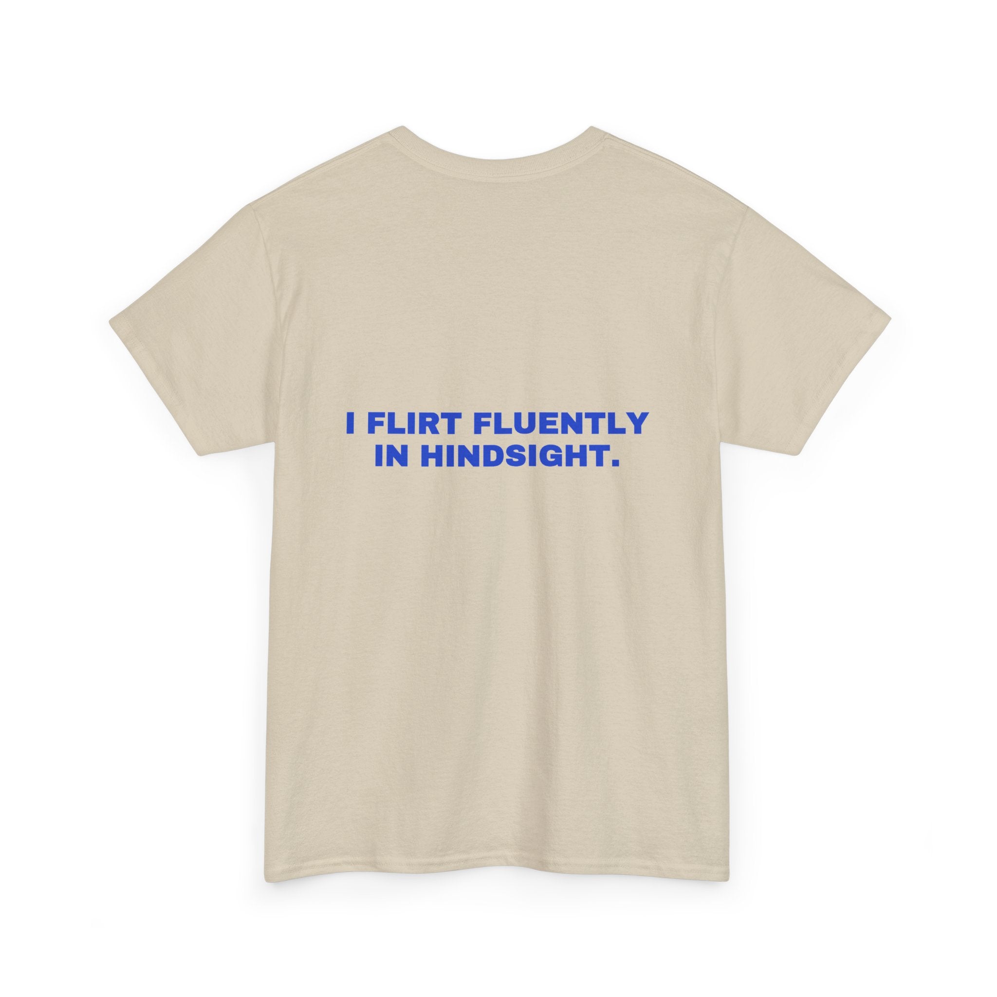 I flirt fluently in hindsight. Cobalt print
