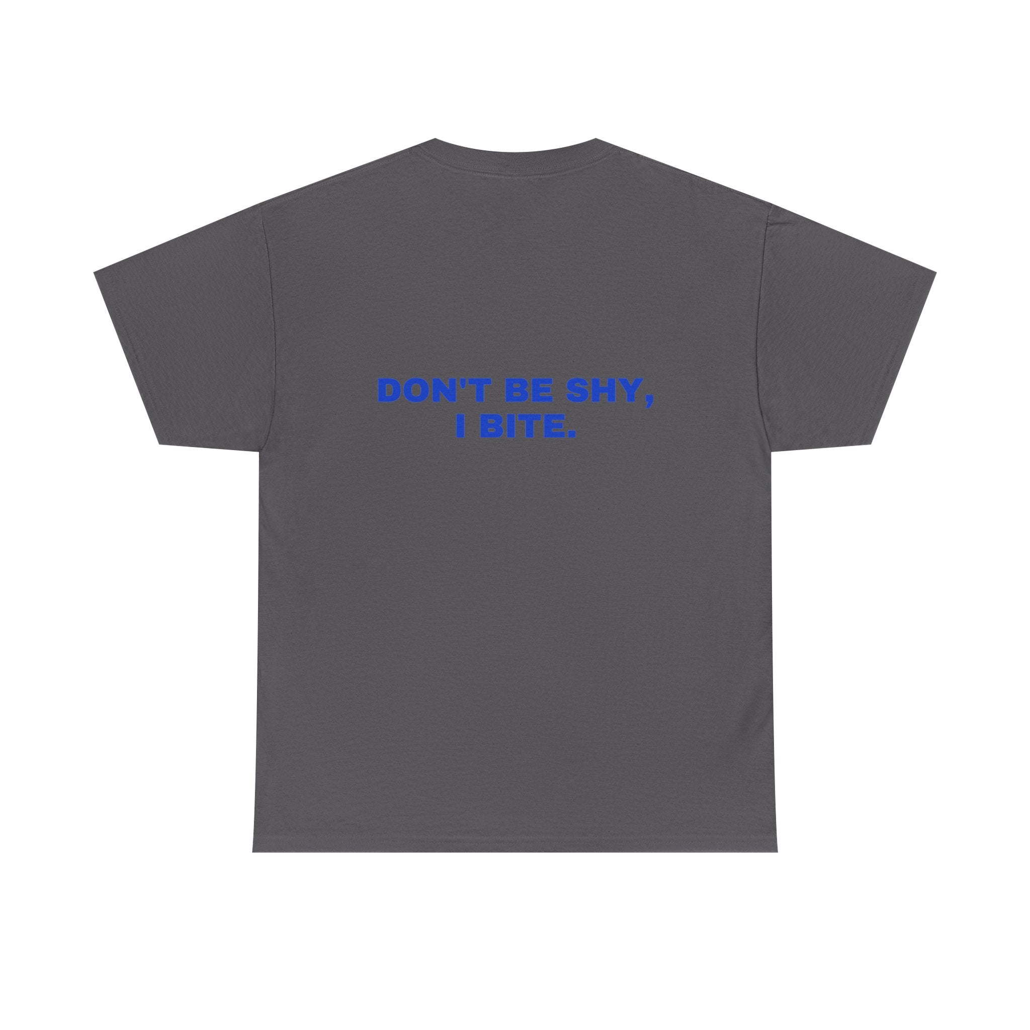 Don't be shy, I bite. Cobalt print (dark)