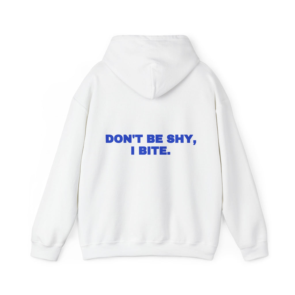 Don't be shy, I bite. Hoodie · Cobalt