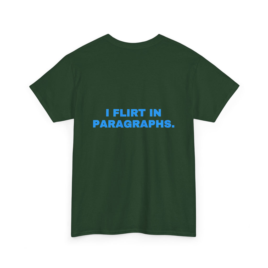 I flirt in paragraphs. Sky print (dark)