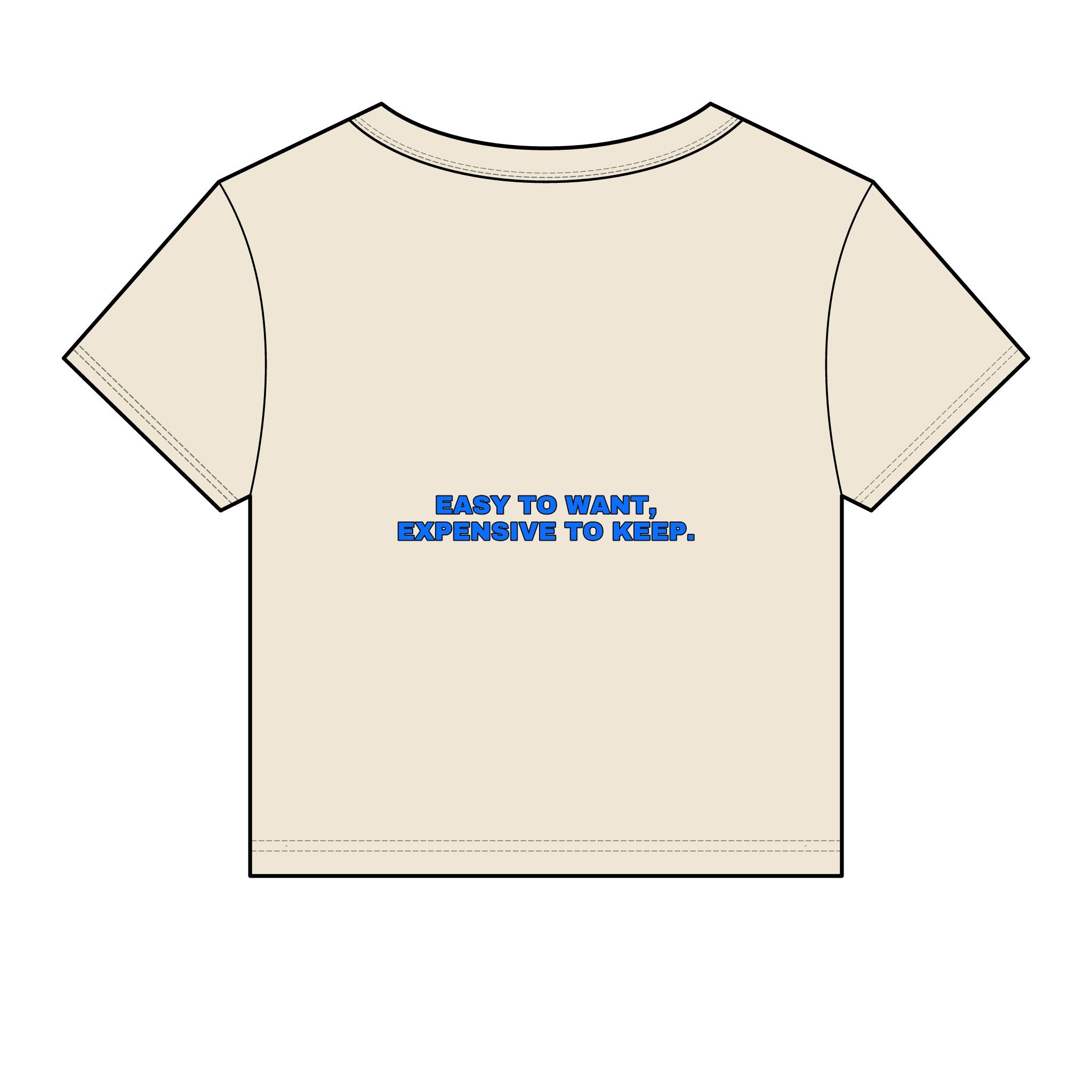 Easy to want, expensive to keep. Statement Baby Tee - Funny Flirty Dating Gift for Her | Seen Zoned