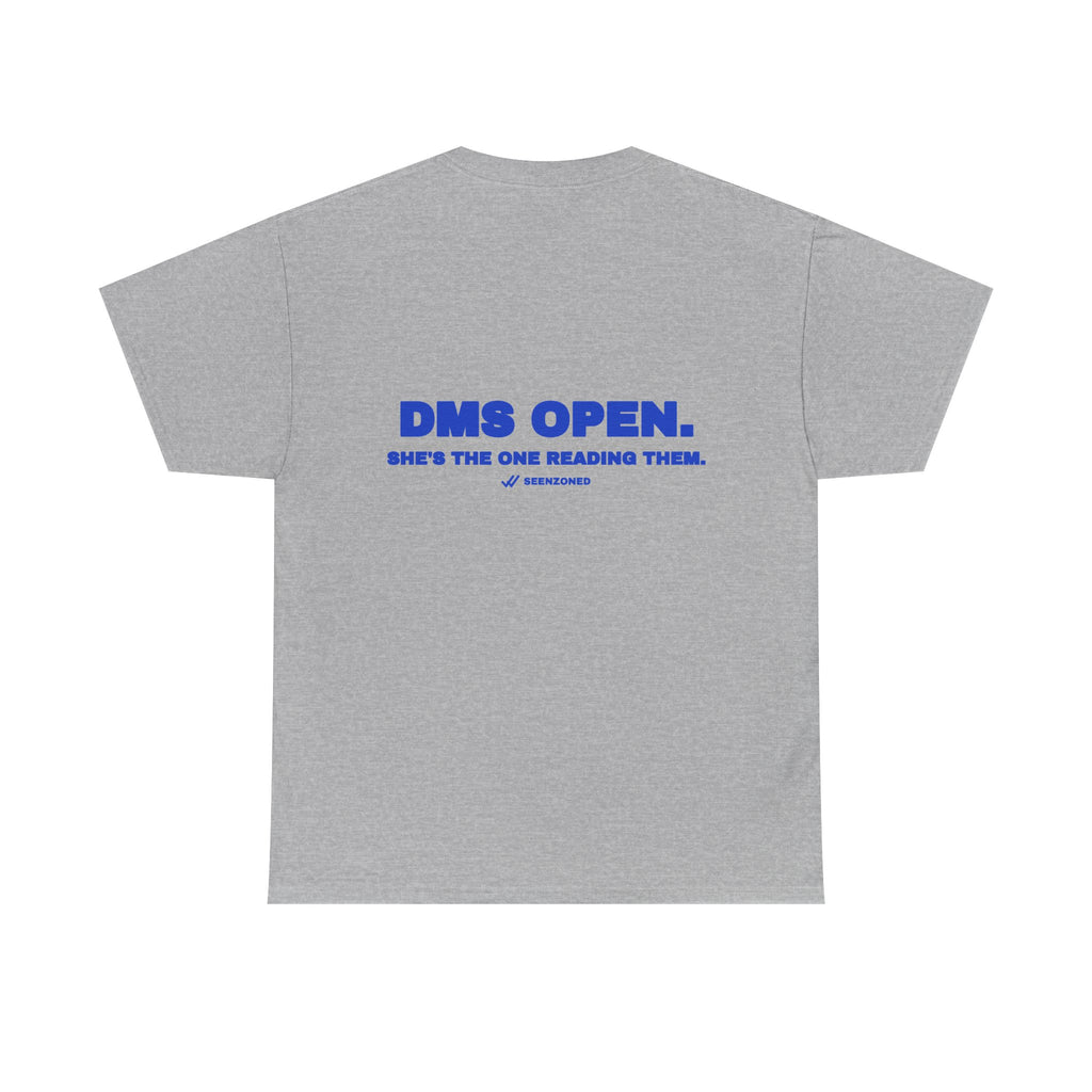 DMs open. She's the one reading them. Tee · Cobalt