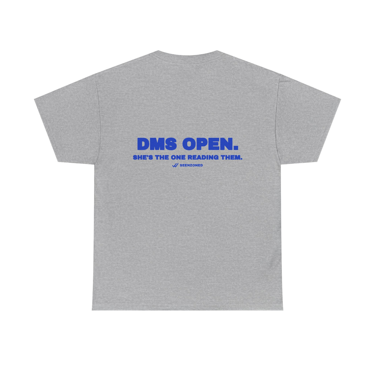 DMs open. She's the one reading them. Tee · Cobalt