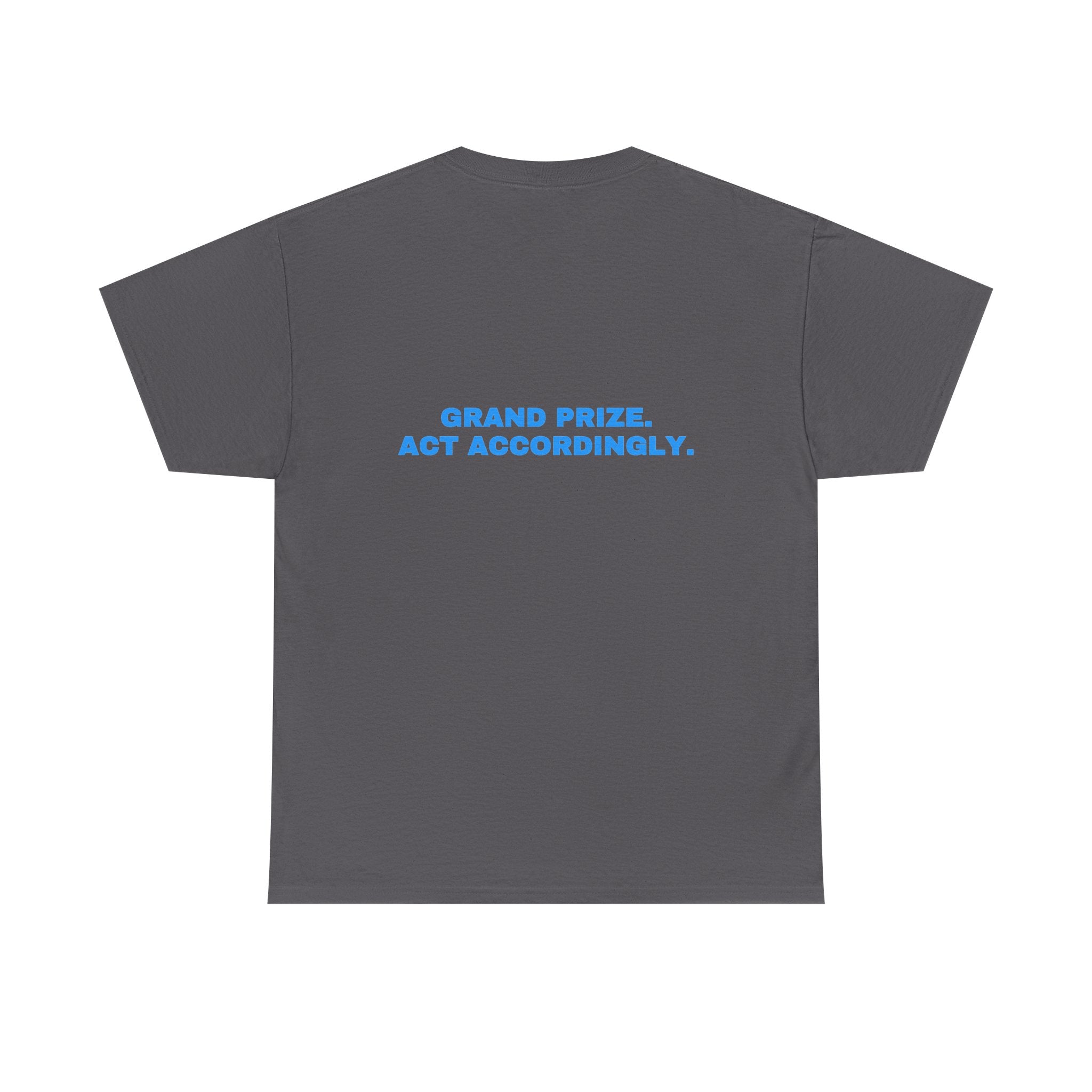 Grand prize. Act accordingly. Sky print (dark)