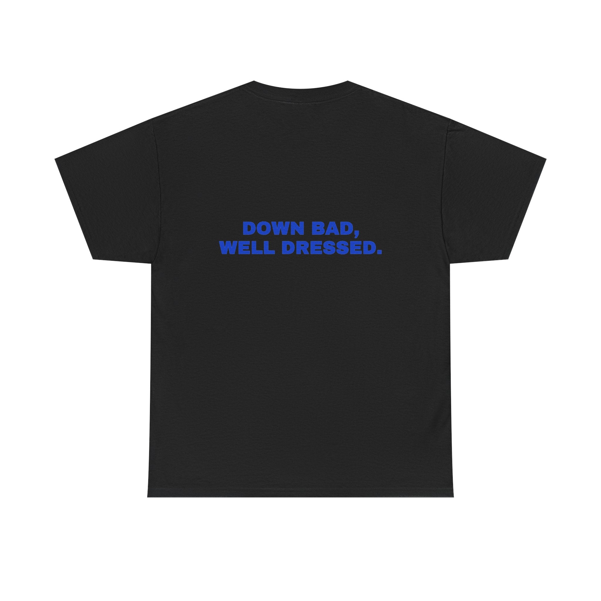 Down bad, well dressed. Cobalt print (dark)