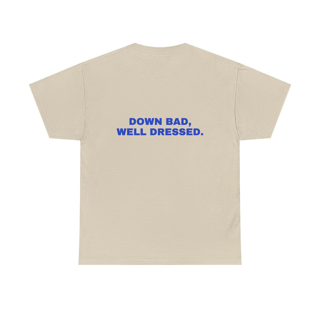 Down bad, well dressed. Cobalt print