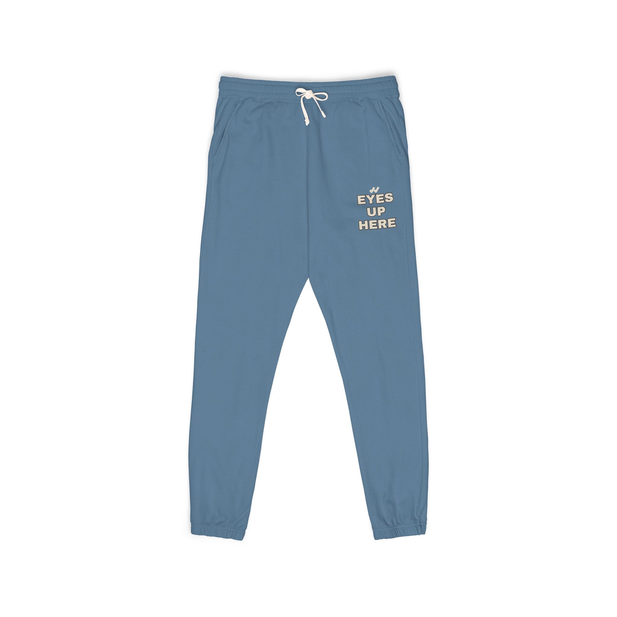 Eyes Up Here Sweatpants - Comfort Colors Garment-Dyed Fleece, Funny Flirty Joggers | Seen Zoned