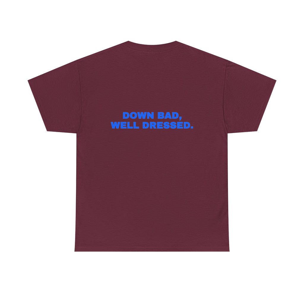Down bad, well dressed. Royal print (dark)