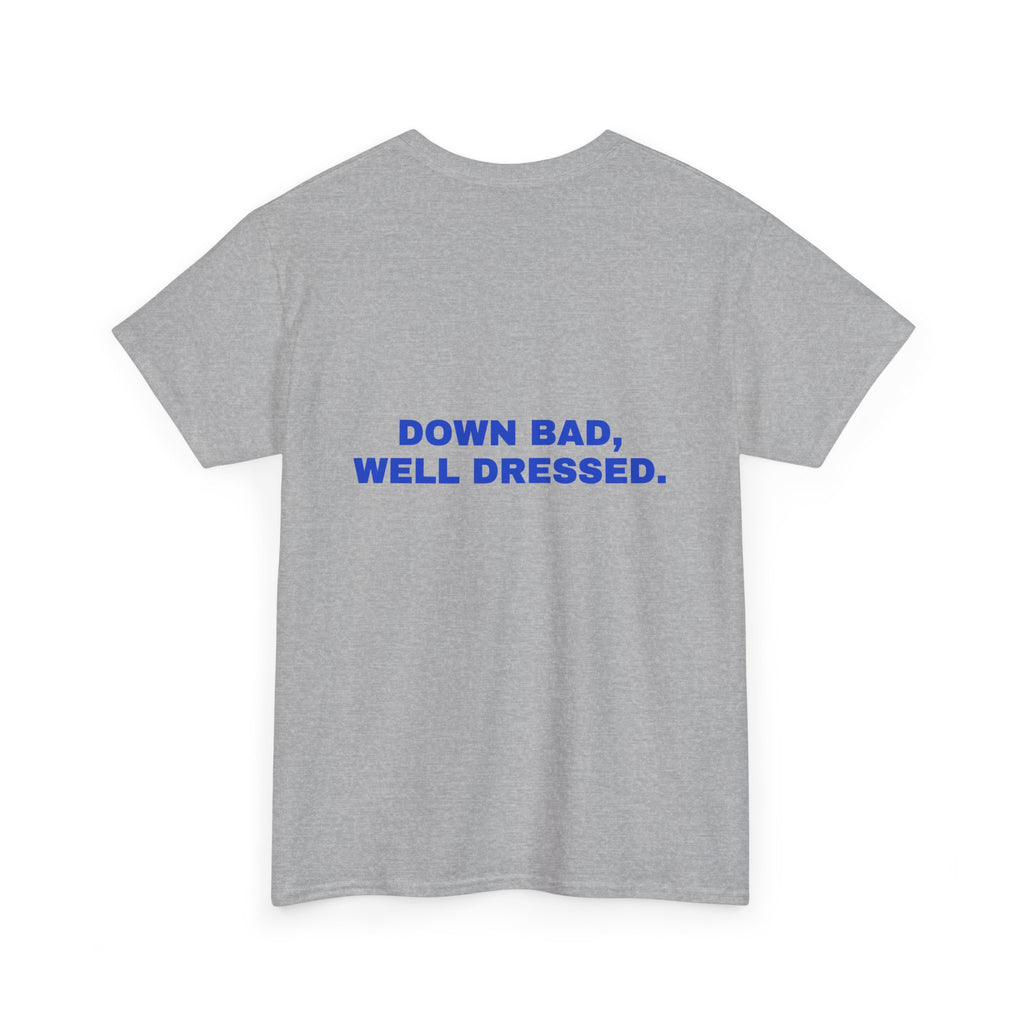 Down bad, well dressed. Cobalt print