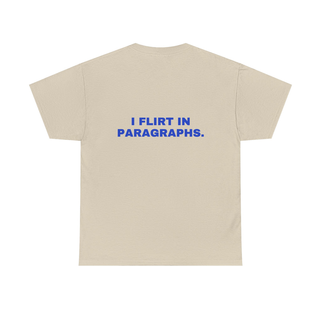 I flirt in paragraphs. Cobalt print