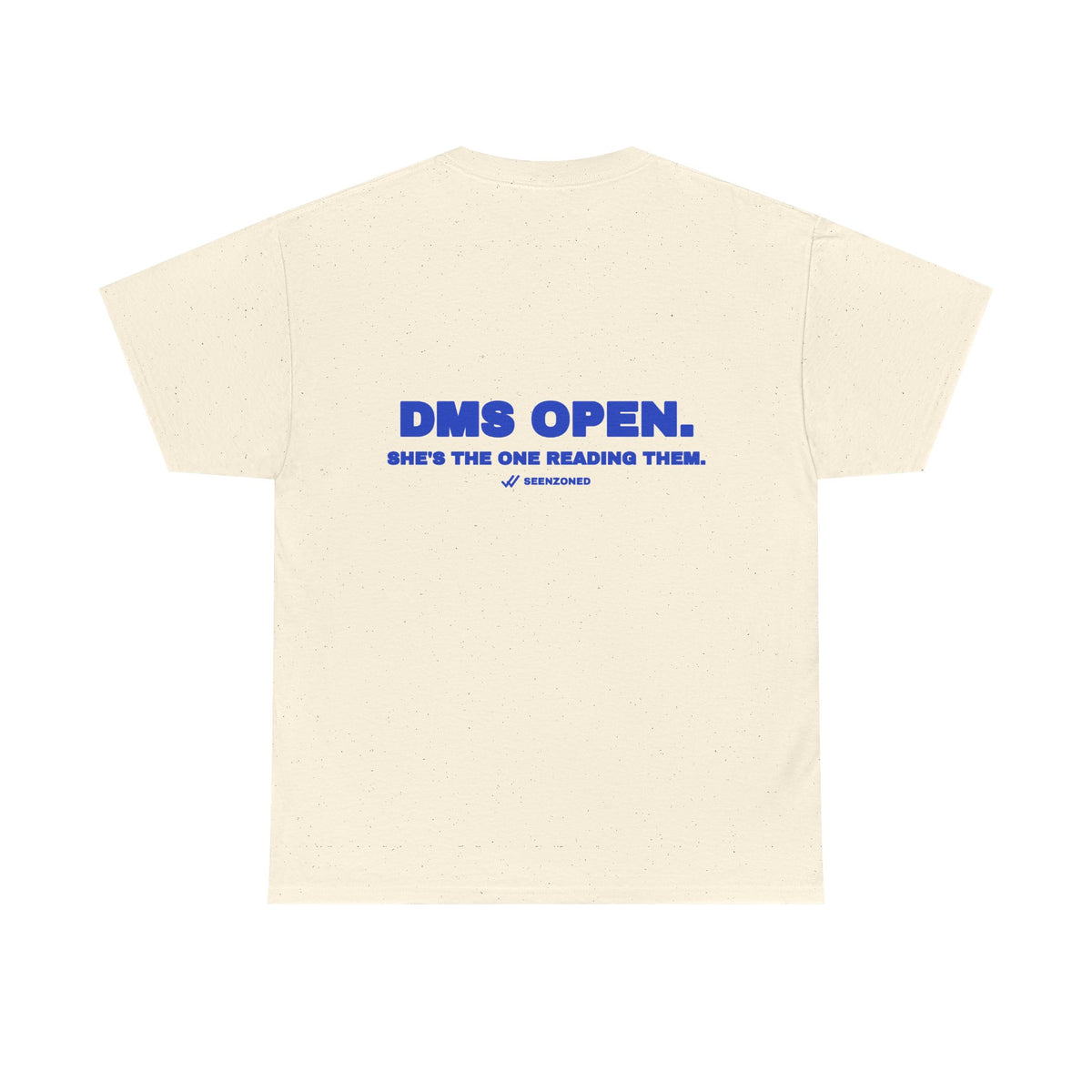 DMs open. She's the one reading them. Tee · Cobalt