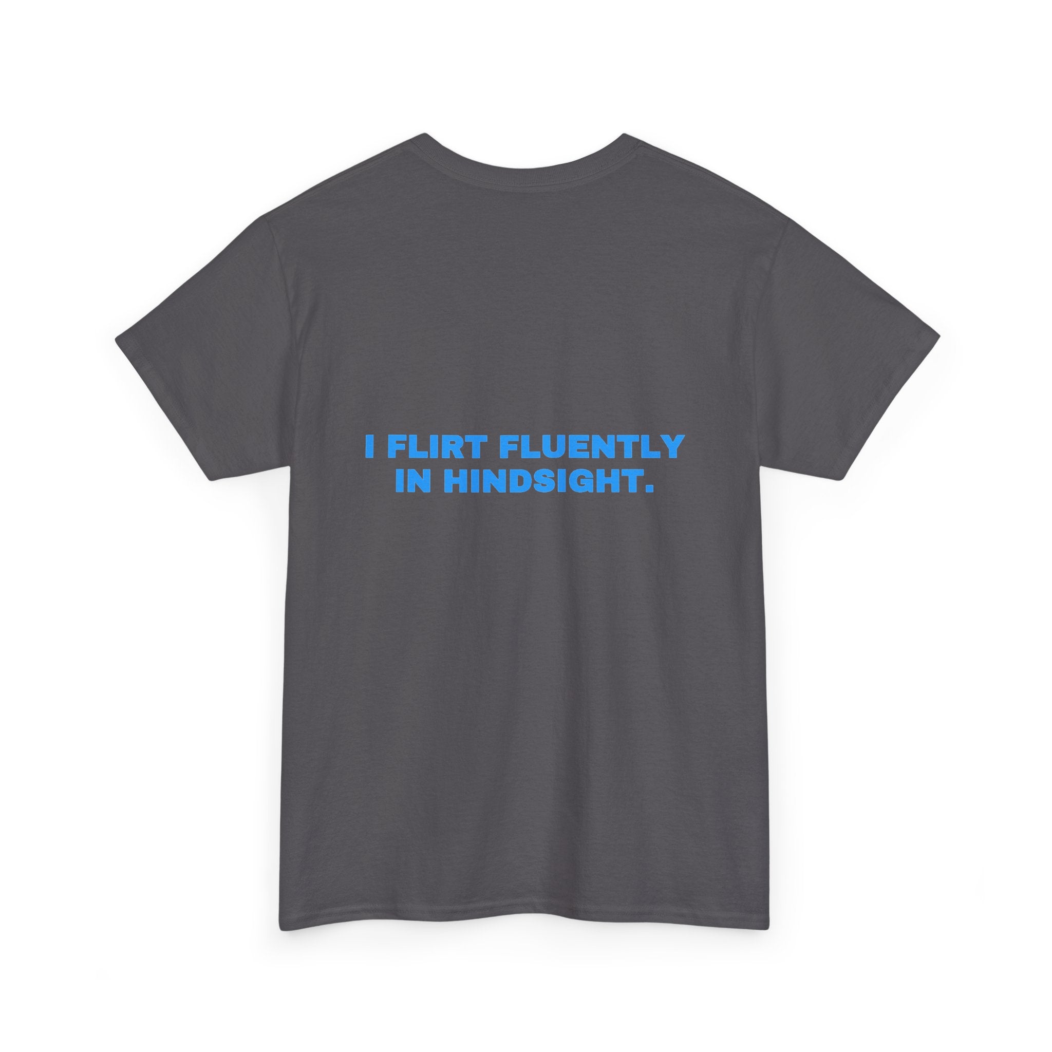 I flirt fluently in hindsight. Sky print (dark)