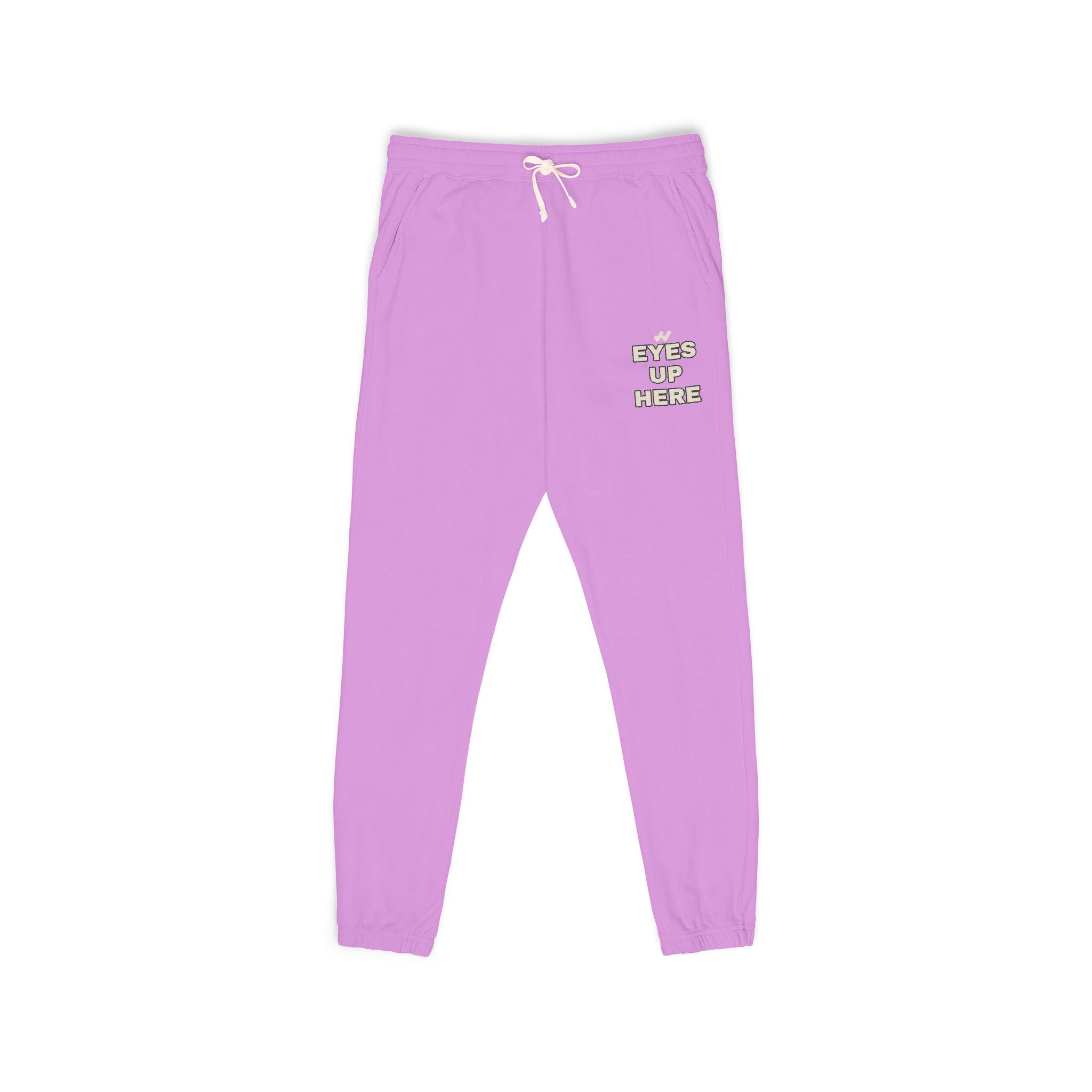 Eyes Up Here Sweatpants - Comfort Colors Garment-Dyed Fleece, Funny Flirty Joggers | Seen Zoned