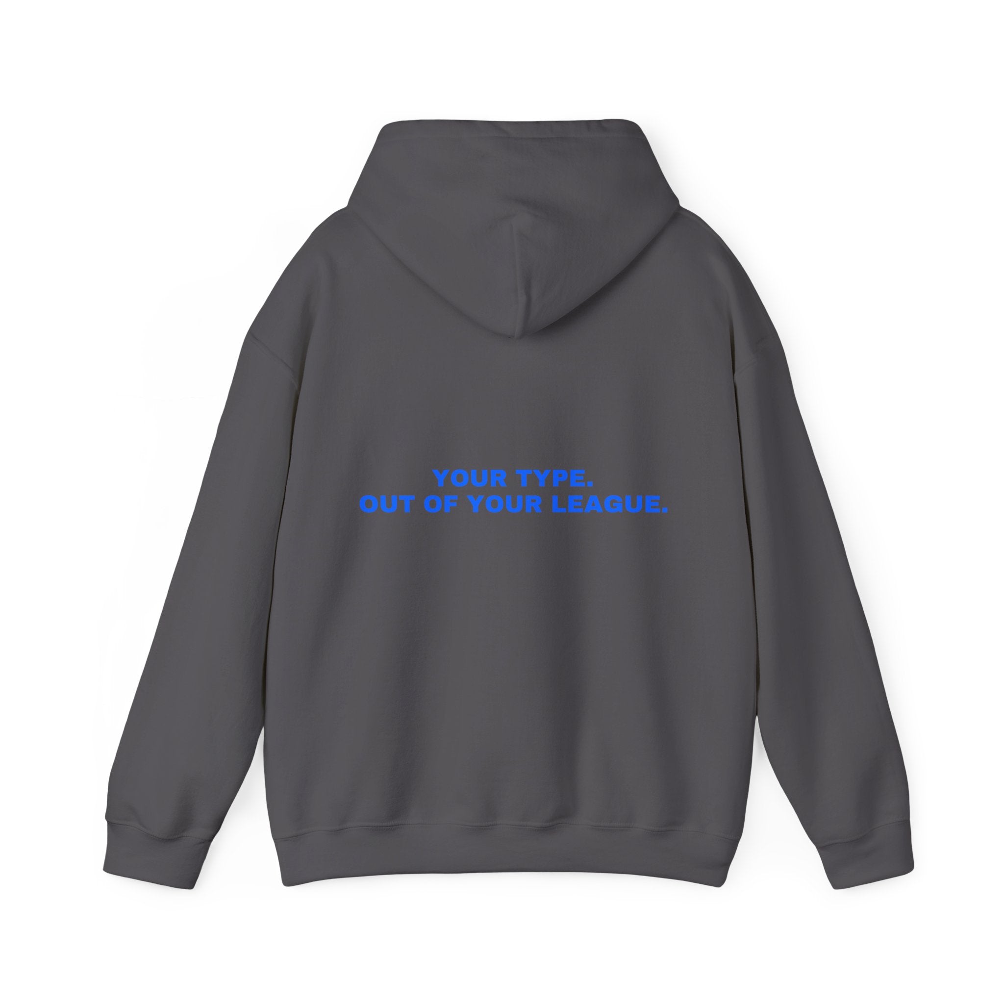 Your type. Out of your league. Statement Hoodie - Funny Flirty Dating Gift, Gen-Z Read-Receipt Humor | Seen Zoned