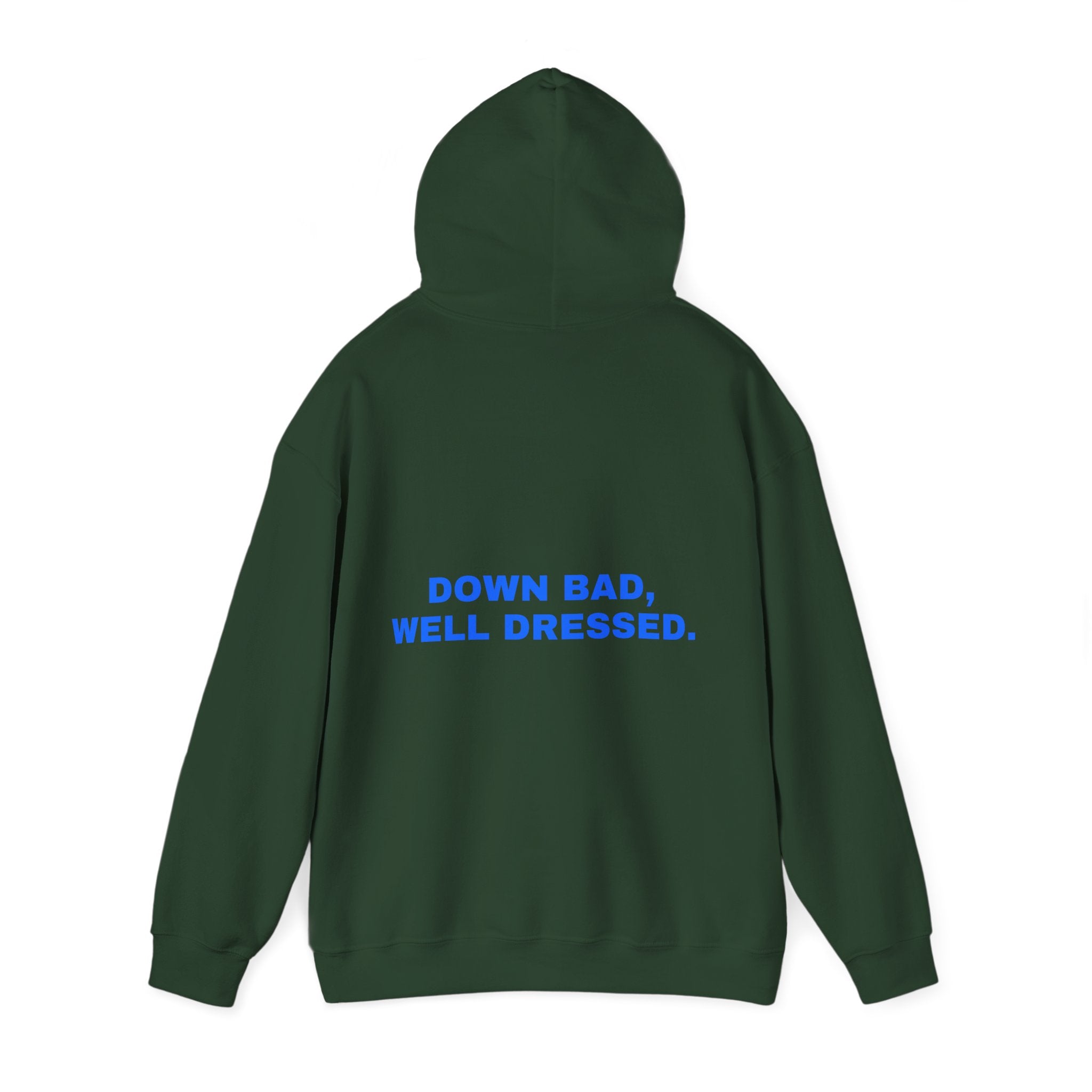 Down bad, well dressed. Statement Hoodie - Funny Flirty Dating Gift, Gen-Z Read-Receipt Humor | Seen Zoned