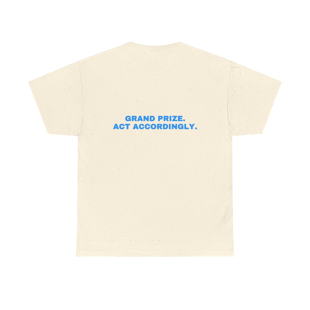 Grand prize. Act accordingly. Sky print
