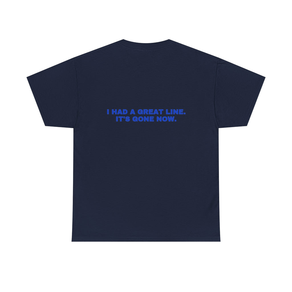 I had a great line. It's gone now. Cobalt print (dark)