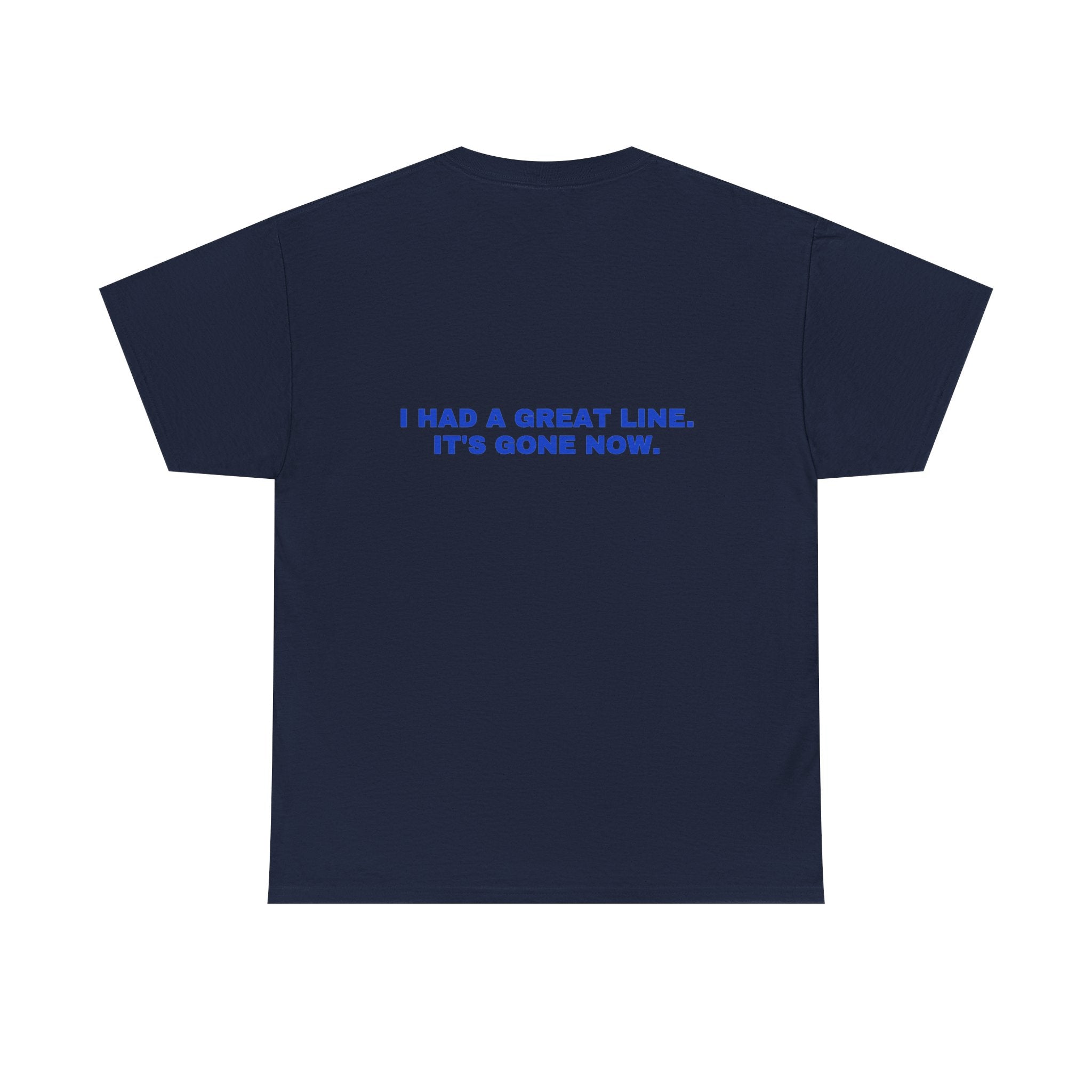 I had a great line. It's gone now. Cobalt print (dark)