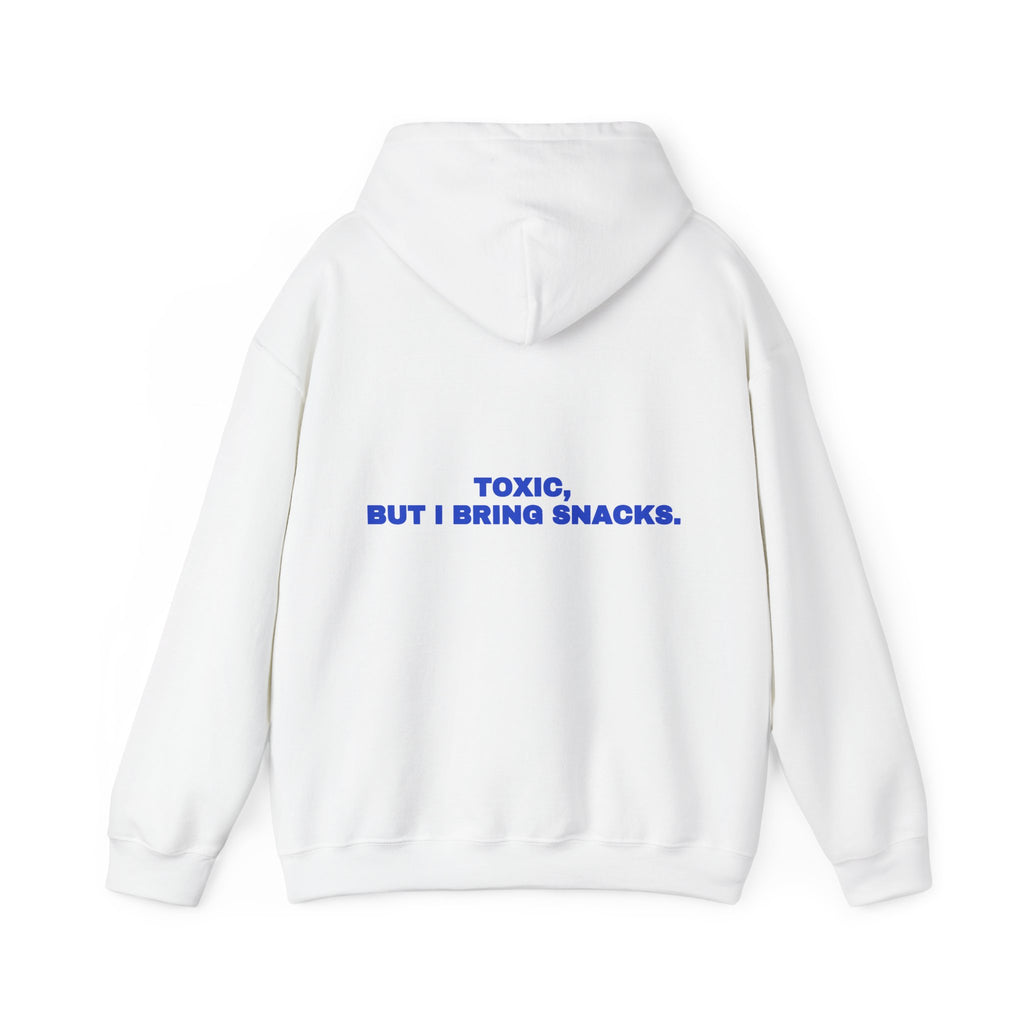 Toxic, but I bring snacks. Hoodie · Cobalt