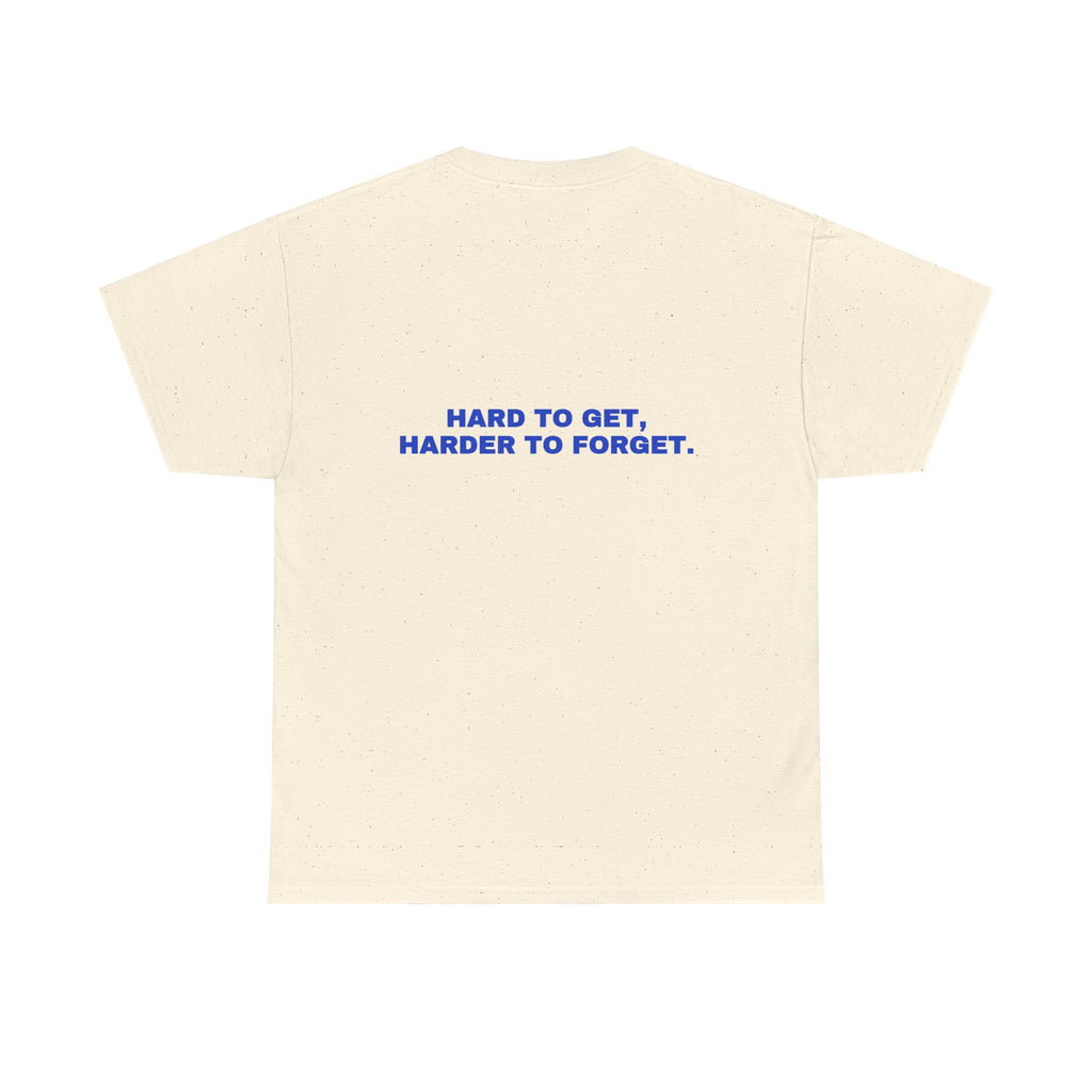 Hard to get, harder to forget. Cobalt print